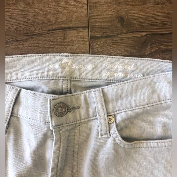 FOR ALL 7 MANKIND CROPPED SKINNY JEANS IN VERY LIGHT BLUE GRAY COLOUR SIZE 26 - Picture 7 of 8